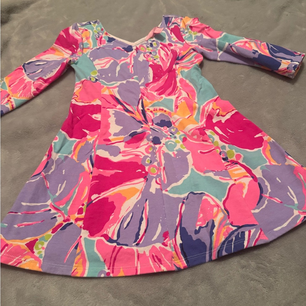 Lilly Pulitzer Pink and Purple Floral Kids Dress